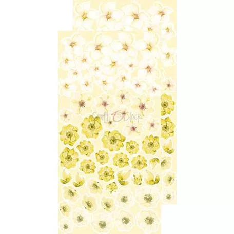 Kivágóív , Basic Flowers Set 6, Yellow Extras to cut mirror print/ Craft O'Clock Mixed Media (1 csomag)