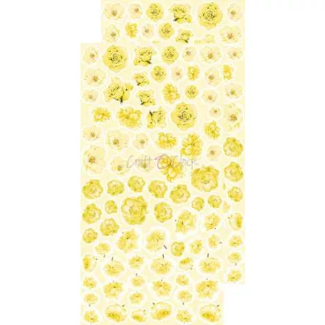 Kivágóív , Basic Flowers Set 6, Yellow Extras to cut mirror print/ Craft O'Clock Mixed Media (1 csomag)