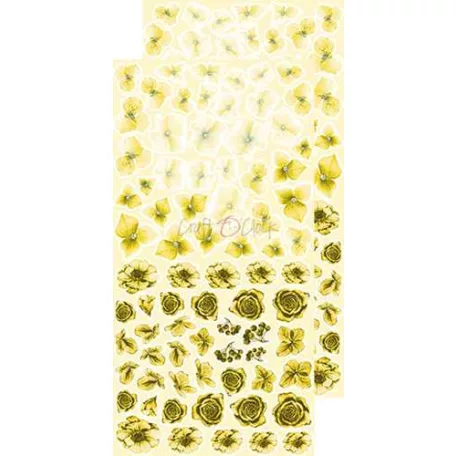 Kivágóív , Basic Flowers Set 6, Yellow Extras to cut mirror print/ Craft O'Clock Mixed Media (1 csomag)