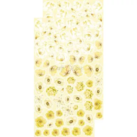 Kivágóív , Basic Flowers Set 6, Yellow Extras to cut mirror print/ Craft O'Clock Mixed Media (1 csomag)