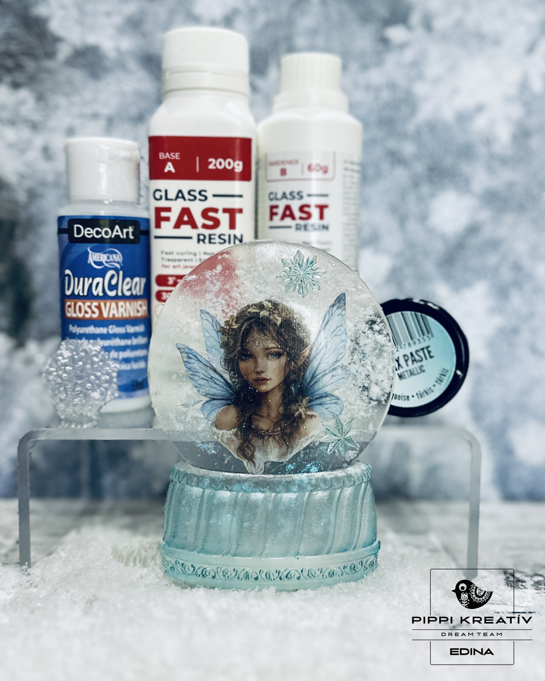 Hógömbök és jeges díszek gyorsan kötő gyantából